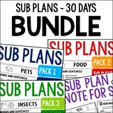 Emergency Sub Plans of 30 Days for 2nd, 3rd, 4th Grades - 