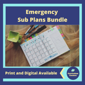 Preview of Emergency Sub Plans with Choice Boards Bundle for Middle School