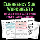 Emergency Sub Worksheets - Substitute Teacher - Ginger Garden