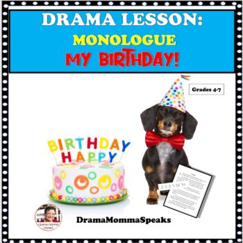 Preview of Emergency Substitute Drama Lesson| My Birthday Play Writing Monologue