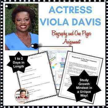 Preview of Emergency Substitute Plan!  Artist Viola Davis Biography and 1 Pager Assignment