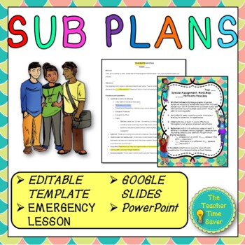 Preview of Emergency Substitute Plan | Classroom Management | Back to School