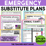 Emergency Sub Plans 4th 5th Grade Weird Animal FULL DAY No