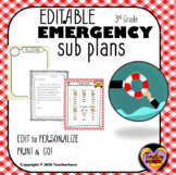 Emergency Substitute Plans Template and Editable Sub Folder