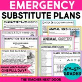 Emergency Sub Plans 4th 5th Grade Animal Hero FULL DAY Sub