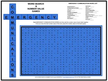 Preview of Emergency TILE LETTER CREATIONS Word Search