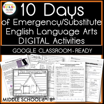 Preview of Emergency and Substitute DIGITAL Activities-10 Days