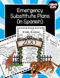 Emergency sub plans in Spanish for 1st grade (Zoo theme)