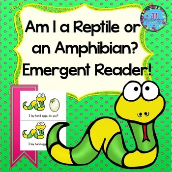 Preview of Reptiles and Amphibians Emergent Reader Kindergarten First Second  ESL Science