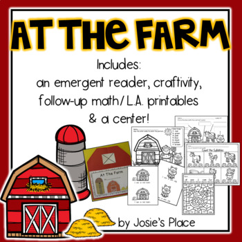 Preview of At the Farm Emergent Reader, Printables, Center and Craft- FREEBIE included!