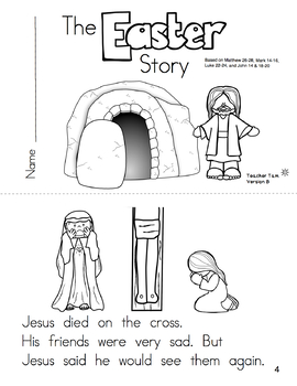 Christian Easter Activities FREE RELIGIOUS Easter Book Kindergarten 1st ...