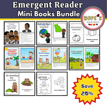 Preview of Emergent Reader Mini Books Bundle, Early emergent reader pack