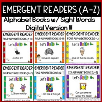 Preview of Emergent Reader Bundle - Alphabet Books w/ Sight Words       FULL DIGITAL SET!!!