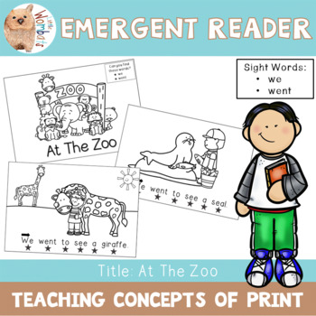 Preview of Emergent Reader / Concepts of Print / Book / Sight Words - we went
