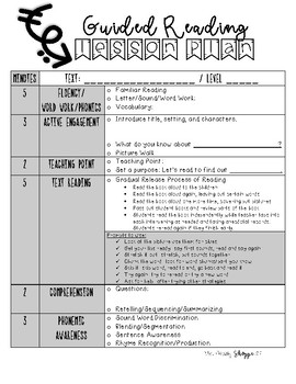 Emergent Reader Guided Reading Lesson Plan/Anecdotal 