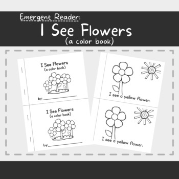 Preview of Emergent Reader 'I See Flowers" - A Color Book