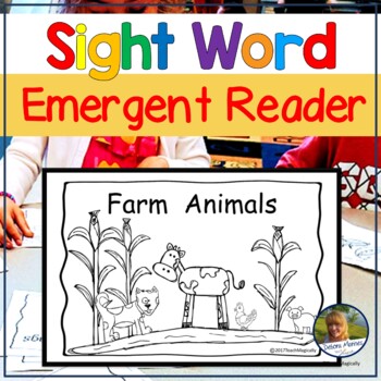 Preview of Emergent Reader Kindergarten Reading Comprehension Sight Word Book Farm Animals