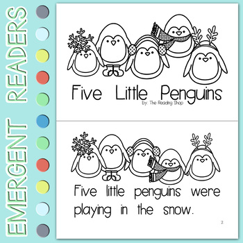 Preview of Five Little Penguins Reading Book