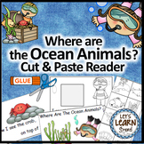 Ocean Animals Cut & Paste Positional Words Reader Great fo