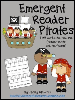 Preview of Pirates Emergent Reader | Number Words | Ten Frames