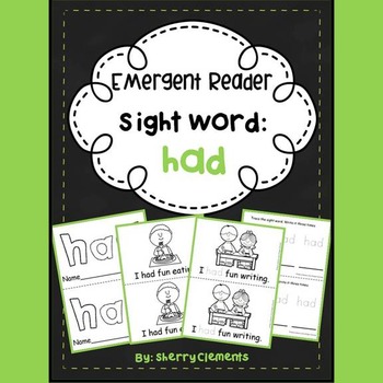 Preview of Sight Word HAD | Emergent Readers | FRY Sight Words | School