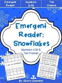 Preview of Winter Emergent Reader | Snowflakes | Ten Frames | Number Words