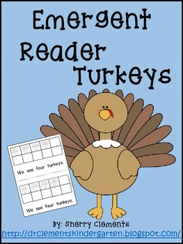 Preview of Thanksgiving | Turkeys Emergent Reader | Number Words | Ten Frames