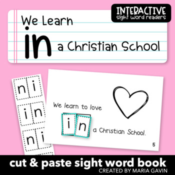 Preview of Emergent Reader "We Learn in a Christian School" Sight Word Book
