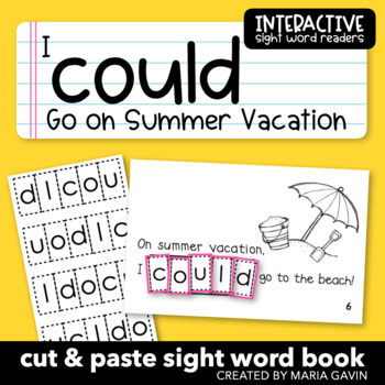 Preview of Emergent Reader for Sight Word COULD: "I Could Go on Summer Vacation" Book