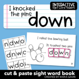 Emergent Reader for Sight Word DOWN: "I Knocked the Pins D