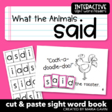Emergent Reader for Sight Word SAID: "What the Animals Said" Sight Word Book