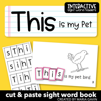Preview of Emergent Reader for Sight Word THIS: "This is my Pet" Sight Word Book