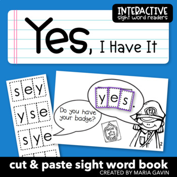 Preview of Emergent Reader for Sight Word YES: "Yes, I Have It" Sight Word Book