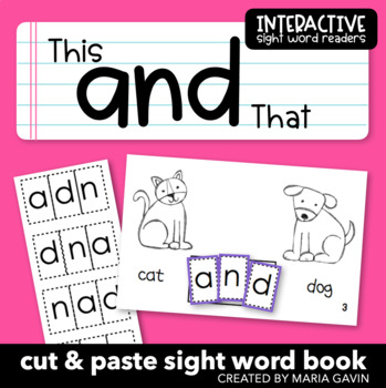 Preview of Emergent Reader for sight word AND: "This and That" Sight Word Book