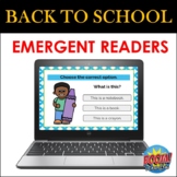 Emergent Readers BOOM CARDS: Back to School/School Supplies