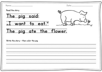 emergent readers cvc and sight word story text worksheets