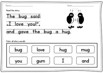 emergent readers cvc and sight word story text worksheets