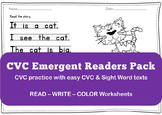 Emergent Readers CVC and Sight word story text worksheets