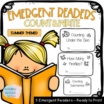 Preview of Emergent Readers - Count & Write | Summer Themed | Numbers 1 - 10