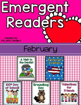 Preview of Emergent Readers Set for February, Valentines Day