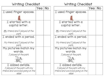 Preview of Emergent Writer Checklist and Rubric