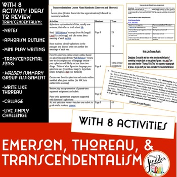 Preview of Emerson/Thoreau and Transcendentalism Study