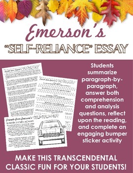 Preview of Emerson's Self-Reliance Activities -- Transcendentalism