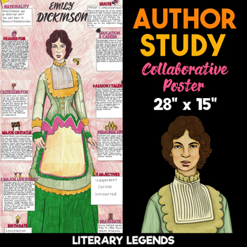 Preview of Emily Dickinson Author Study | Body Biography | Collaborative Poster