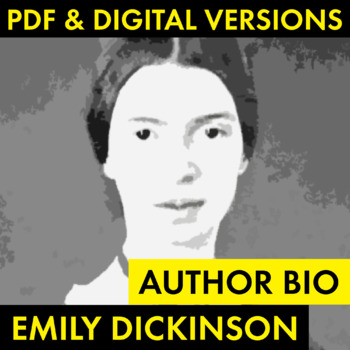 Preview of Emily Dickinson Author Study Worksheet, PDF & Google Drive, Biography, CCSS
