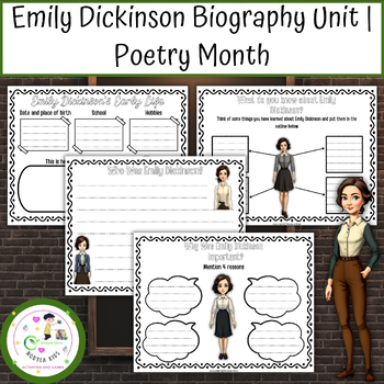 Preview of Emily Dickinson Biography Unit | Poetry Month