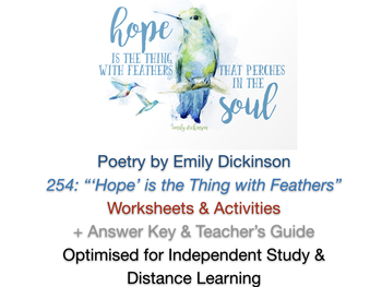 Preview of 'Hope is the Thing with Feathers' (Dickinson) NO PREP TEACHING UNIT + ANSWERS