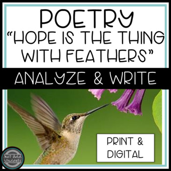 Preview of Emily Dickinson "Hope is the Thing with Feathers" Poetry Analysis Virtual Print