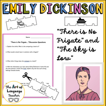 Preview of National Poetry Month Middle School Poetry Worksheets, Emily Dickinson Lesson