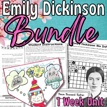 Preview of Emily Dickinson Bundle: Poetry Stations, Pennants, Analysis, Style